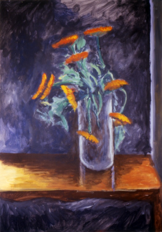 (T0009) Fleur, 1986, acrylique sur toile, 97 x 62 cm