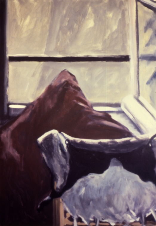 (T0013) Intérieur noir, 1986, acrylique sur toile, 95 x 65 cm