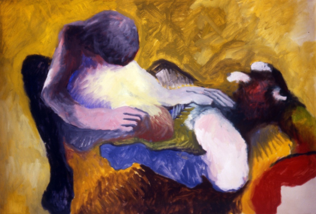 (T0017) L’amour, 1986, acrylique sur toile, 62 x 97 cm (16043 visites) (T0017) L’amour, 1986, acrylique sur toile, 62 x 97 cm