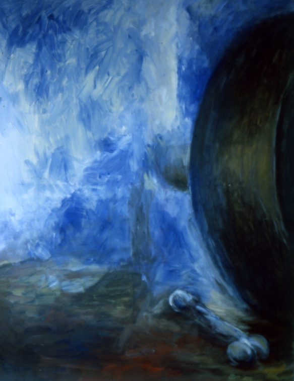 (T0018) La roue, 1986, acrylique sur toile, 146 x 114 cm (16914 visites) (T0018) La roue, 1986, acrylique sur toile, 146 x 114 cm
