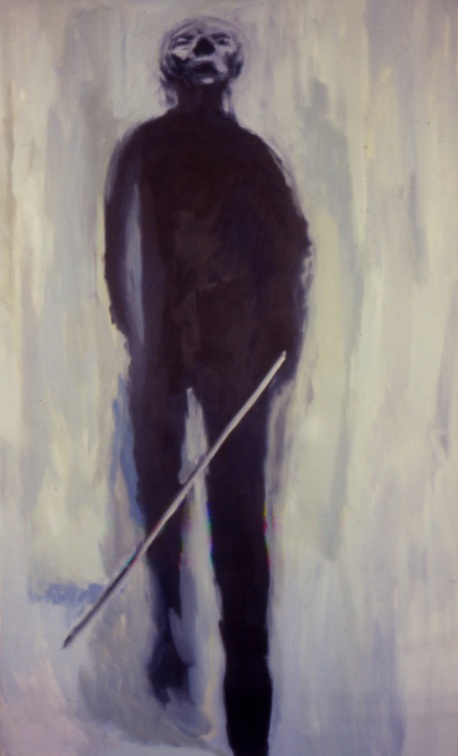 (T0020) L’aveugle, 1986, acrylique sur toile, 160 x 97 cm (12675 visites) (T0020) L’aveugle, 1986, acrylique sur toile, 160 x 97 cm
