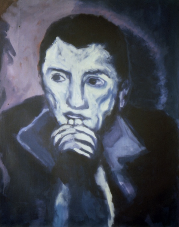 (T0023) Le condamné, 1986, acrylique sur toile, 95 x 65 cm (13164 visites) (T0023) Le condamné, 1986, acrylique sur toile, 95 x 65 cm