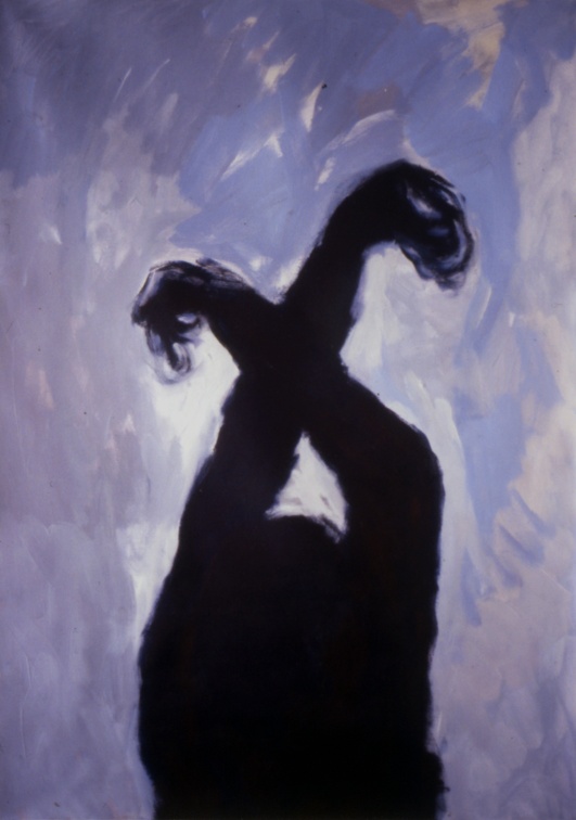(T0028) Le prisonnier, 1986, acrylique sur toile, 95 x 65 cm (12210 visites) (T0028) Le prisonnier, 1986, acrylique sur toile, 95 x 65 cm