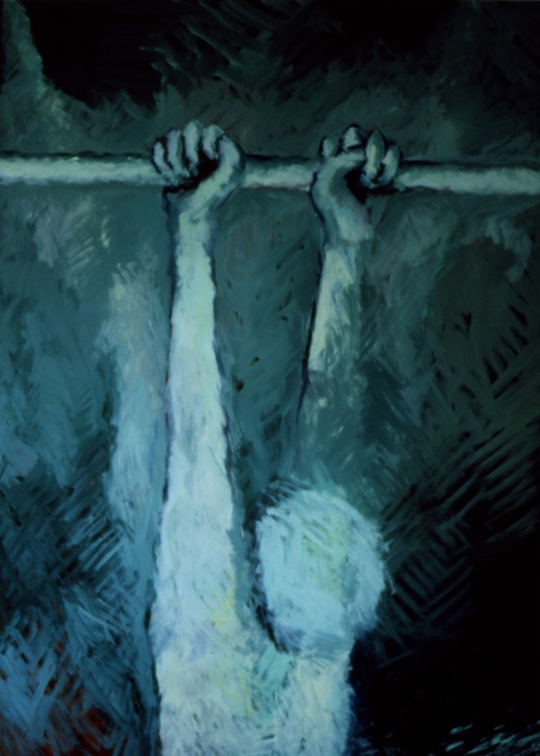 (T0039) Pendu, 1986, acrylique sur toile, 195 x 130 cm (14696 visites) (T0039) Pendu, 1986, acrylique sur toile, 195 x 130 cm