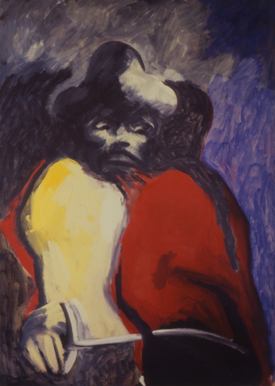 (T0040) Rituel, 1986, acrylique sur toile, 95 x 65 cm (11704 visites) (T0040) Rituel, 1986, acrylique sur toile, 95 x 65 cm