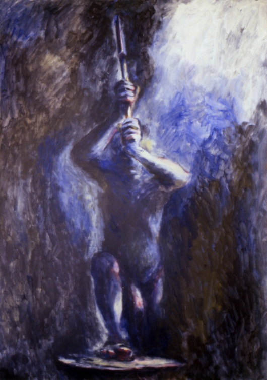 (T0043) Vue de la plaine de Chabotte, 1986, acrylique sur toile, 97 x 62 cm