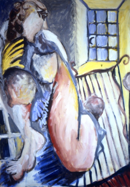 (T0044) Annonciation, 1987, acrylique sur toile, 93 x 65 cm (13787 visites) (T0044) Annonciation, 1987, acrylique sur toile, 93 x 65 cm