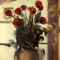 (T0046) Bouquet de roses, 1987, acrylique sur toile, 97 x 62 cm