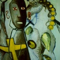 (T0047) Buste à la croix, 1987, acrylique sur toile, 97 x 62 cm