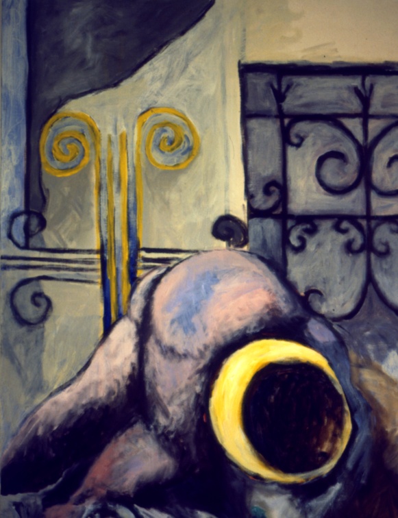 (T0048) Cirque, 1987, acrylique sur toile, 93 x 65 cm (9172 visites) (T0048) Cirque, 1987, acrylique sur toile, 93 x 65 cm