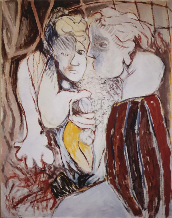 (T0059) Couple, 1987, acrylique sur toile, 93 x 65 cm (7385 visites) (T0059) Couple, 1987, acrylique sur toile, 93 x 65 cm