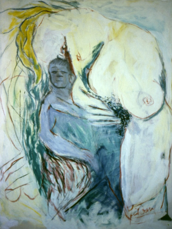 (T0065) Homme et femme, 1987, acrylique sur toile, 93 x 65 cm