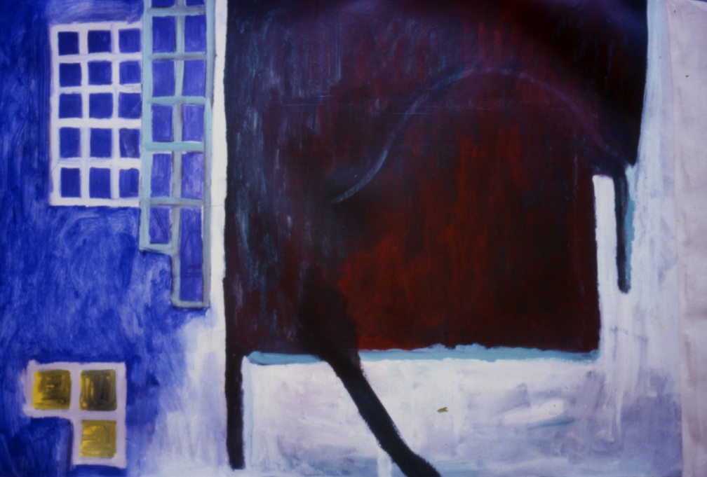 (T0068) Intérieur nuit 2, 1987, acrylique sur toile, 62 x 97 cm (4083 visites) (T0068) Intérieur nuit 2, 1987, acrylique sur toile, 62 x 97 cm