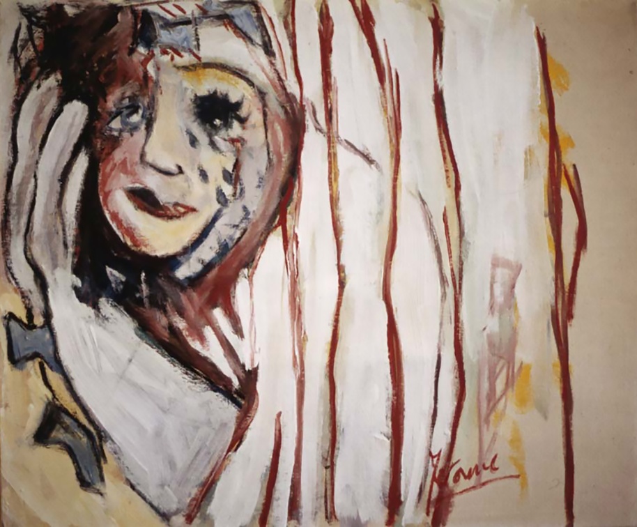 (T0077) Maïté, 1987, acrylique sur toile, 38 x 46 cm (3550 visites) (T0077) Maïté, 1987, acrylique sur toile, 38 x 46 cm