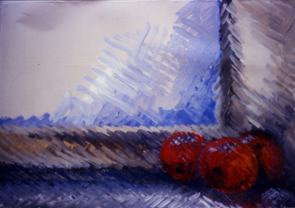(T0079) Oranges, 1987, acrylique sur toile, 62 x 97 cm (3446 visites) (T0079) Oranges, 1987, acrylique sur toile, 62 x 97 cm