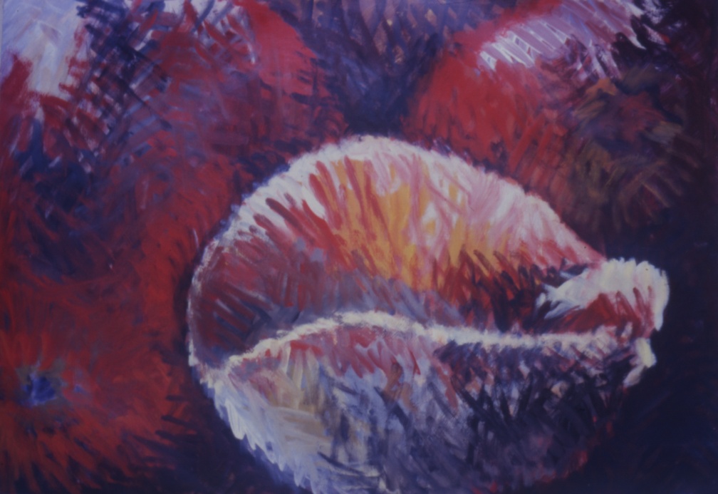 (T0080) Oranges 2, 1987, acrylique sur toile, 62 x 97 cm (3332 visites) (T0080) Oranges 2, 1987, acrylique sur toile, 62 x 97 cm