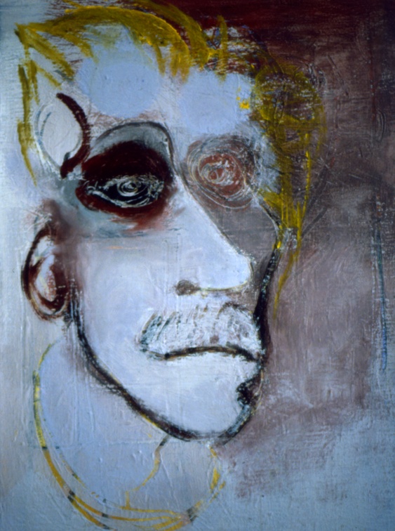 (T0084) Autoportrait, 1988, acrylique sur toile, 33 x 24 cm (6494 visites) (T0084) Autoportrait, 1988, acrylique sur toile, 33 x 24 cm