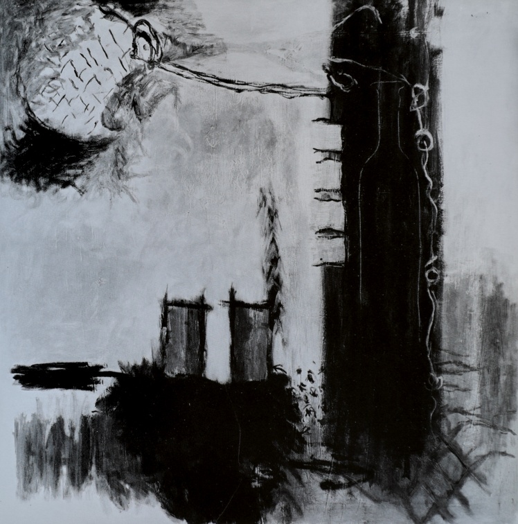 (T0087) Bouteille, 1988, acrylique sur toile, 130 x 130 cm (3993 visites) (T0087) Bouteille, 1988, acrylique sur toile, 130 x 130 cm