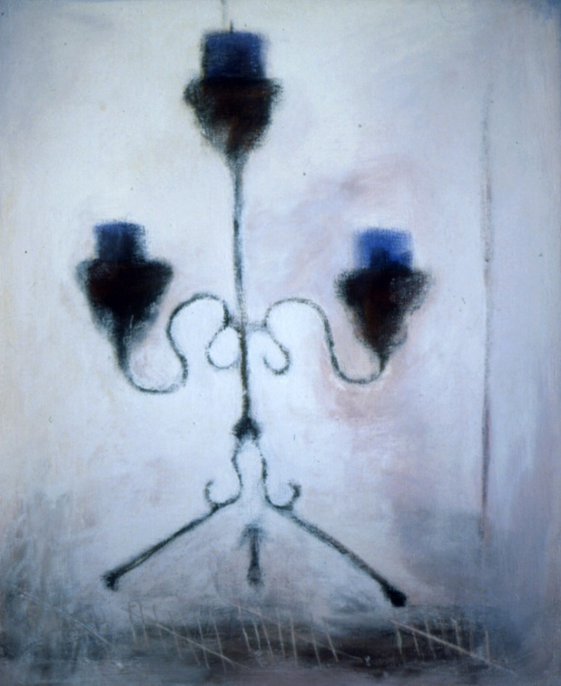 (T0090) Cierges, 1988, acrylique sur toile, 46 x 38 cm (4210 visites) (T0090) Cierges, 1988, acrylique sur toile, 46 x 38 cm