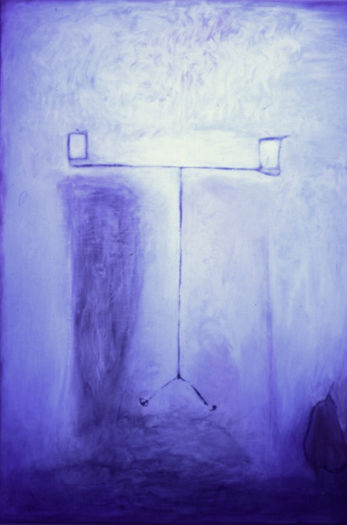 (T0091) Cierges 2, 1988, acrylique sur toile, 92 x 65 cm (4239 visites) (T0091) Cierges 2, 1988, acrylique sur toile, 92 x 65 cm