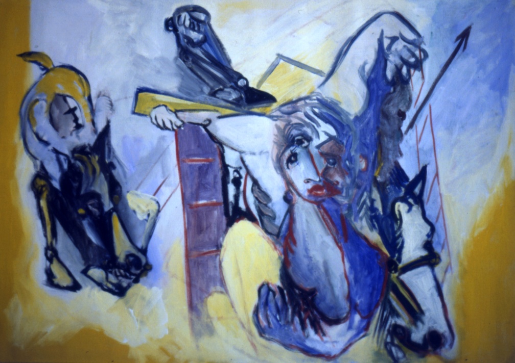 (T0097) Descente, 1988, acrylique sur toile, 65 x 97 cm (3540 visites) (T0097) Descente, 1988, acrylique sur toile, 65 x 97 cm
