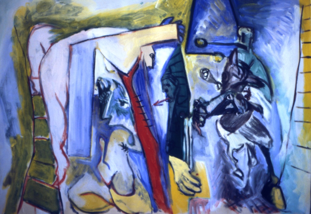 (T0098) Descente 2, 1988, acrylique sur toile, 65 x 97 cm (2881 visites) (T0098) Descente 2, 1988, acrylique sur toile, 65 x 97 cm
