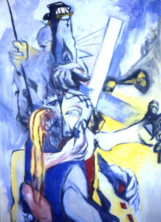 (T0099) Descente 3, 1988, acrylique sur toile, 97 x 65 cm (2711 visites) (T0099) Descente 3, 1988, acrylique sur toile, 97 x 65 cm