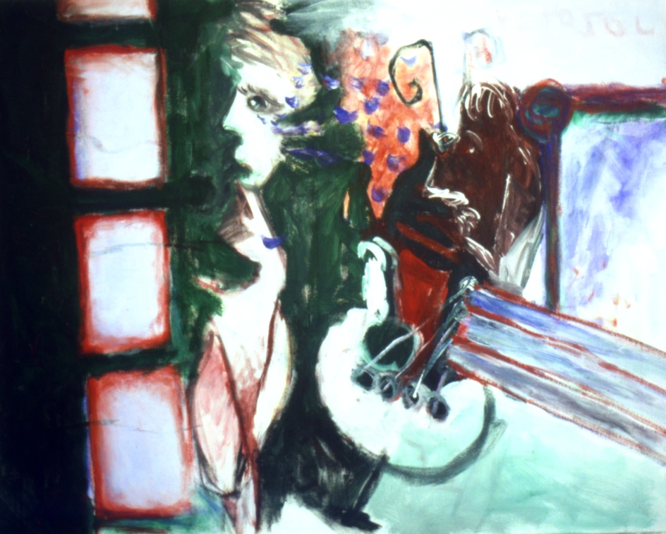 (T0100) Discours amoureux, 1988, acrylique sur toile, 73 x 91 cm (2573 visites) (T0100) Discours amoureux, 1988, acrylique sur toile, 73 x 91 cm
