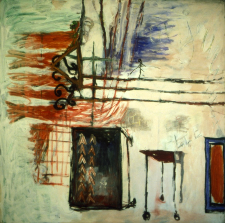 (T0104) Funambule, 1988, acrylique sur toile, 150 x 150 cm (2839 visites) (T0104) Funambule, 1988, acrylique sur toile, 150 x 150 cm