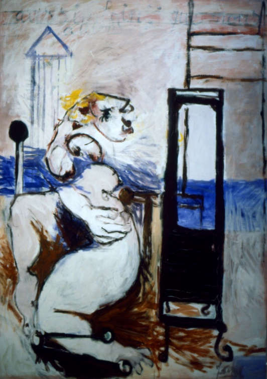 (T0110) Marine à la chaise, 1988, acrylique sur toile, 162 x 114 cm