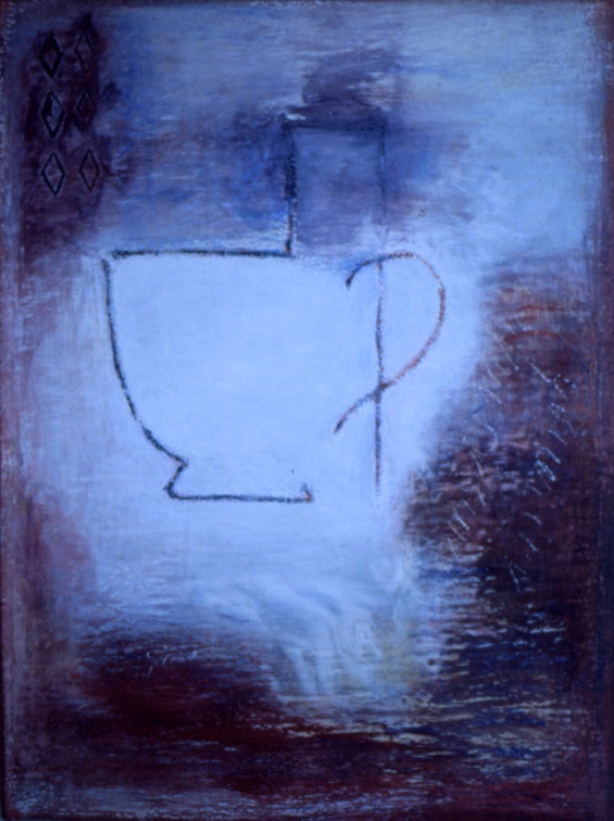 (T0112) Nature morte, 1988, acrylique sur toile, 46 x 38 cm