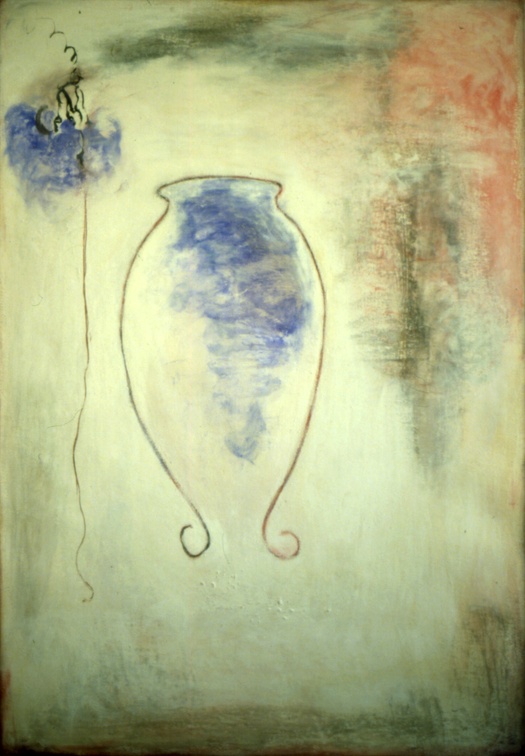 (T0119) Vase, 1988, acrylique sur toile, 91 x 65 cm (3056 visites) (T0119) Vase, 1988, acrylique sur toile, 91 x 65 cm