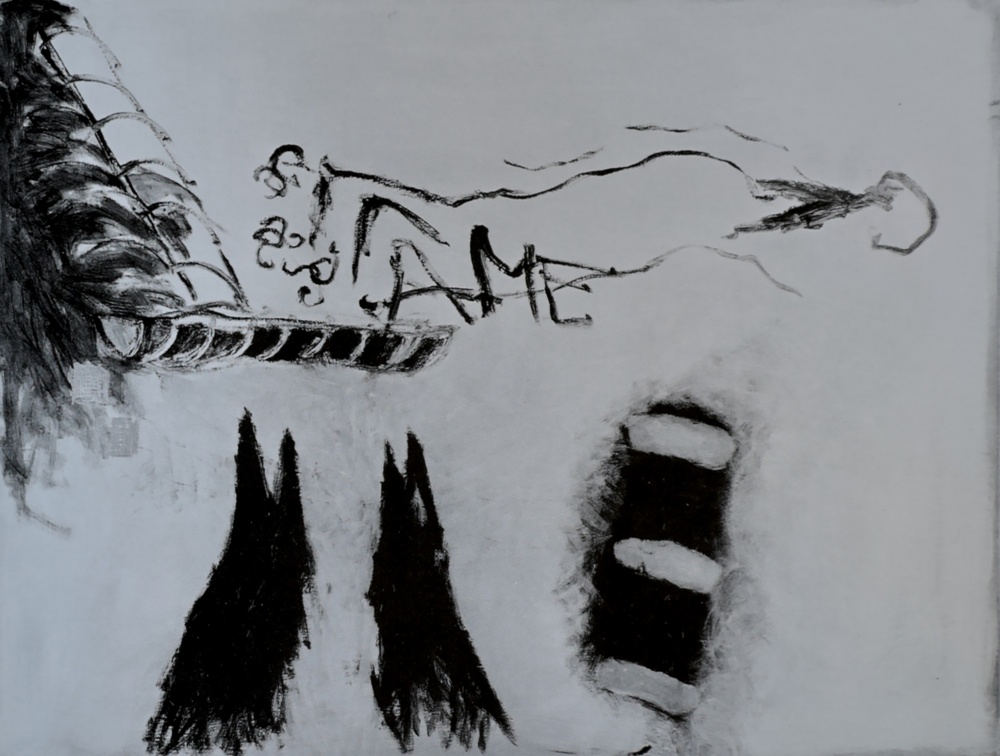 (T0123) Fables, 1989, acrylique sur toile, 89 x 116 cm