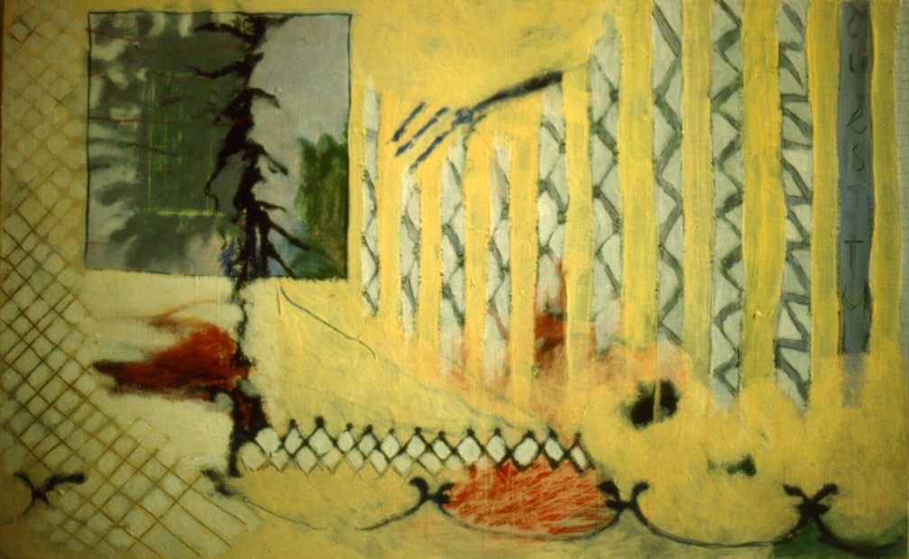 (T0129) Palatino, 1989, acrylique sur toile, 73 x 116 cm