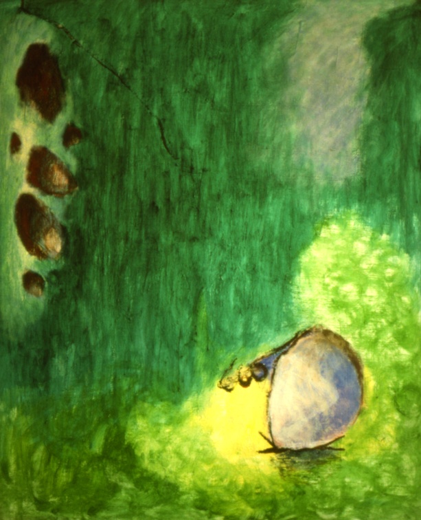 (T0133) Sans titre 2, 1989, acrylique sur toile, 35 x 27 cm (5079 visites) (T0133) Sans titre 2, 1989, acrylique sur toile, 35 x 27 cm
