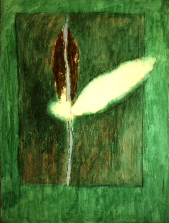 (T0134) Sans titre 3, 1989, acrylique sur toile, 35 x 27 cm (5105 visites) (T0134) Sans titre 3, 1989, acrylique sur toile, 35 x 27 cm