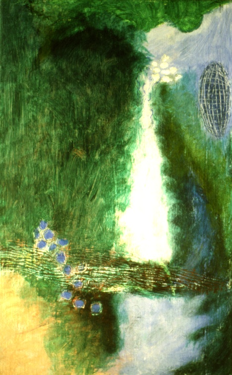 (T0136) Sans titre 5, 1989, acrylique sur toile, 33 x 19 cm (3898 visites) (T0136) Sans titre 5, 1989, acrylique sur toile, 33 x 19 cm