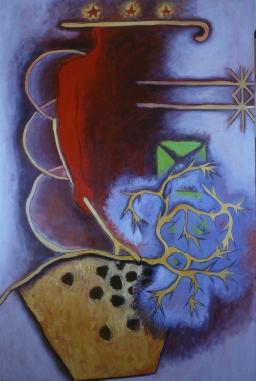 (T0169) Suite Somalie 10, 1990, acrylique sur toile, 195 x 130 cm