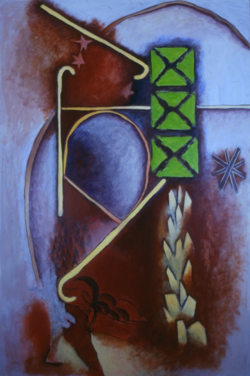 (T0168) Suite Somalie 9, 1990, acrylique sur toile, 195 x 130 cm (3892 visites) (T0168) Suite Somalie 9, 1990, acrylique sur toile, 195 x 130 cm