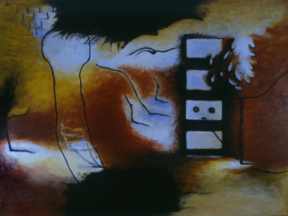(T0166) Suite Somalie 7, 1990, acrylique sur toile, 73 x 92 cm