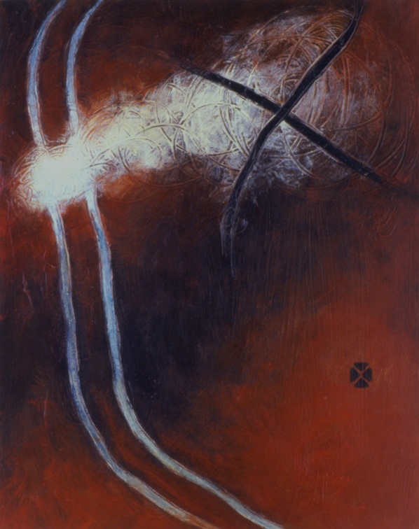 (T0163) Suite Somalie 4, 1990, acrylique sur toile, 41 x 33 cm