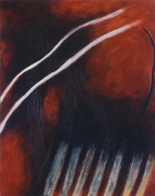 (T0162) Suite Somalie 3, 1990, acrylique sur toile, 41 x 33 cm