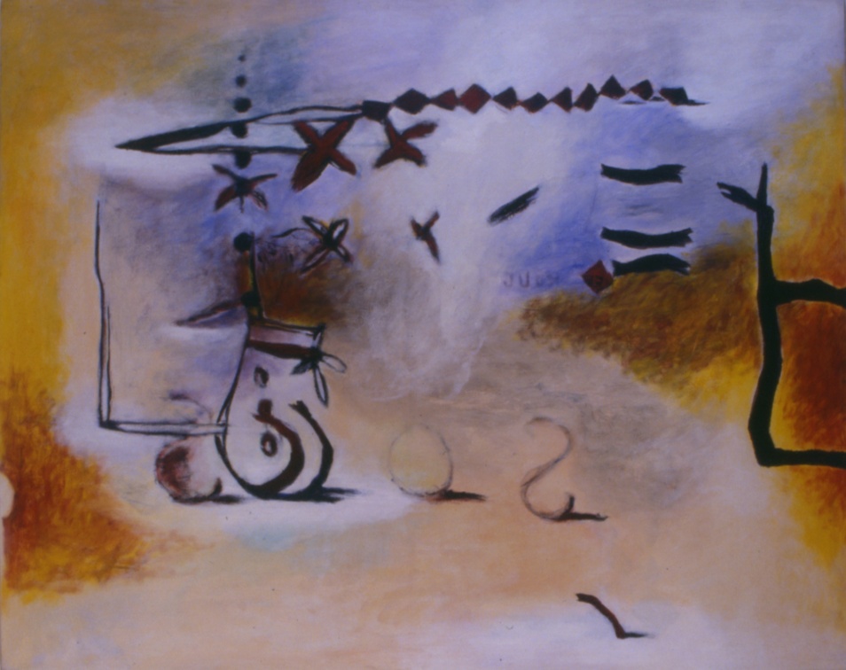 (T0159) SOS, 1990, acrylique sur toile, 130 x 162 cm (2771 visites) (T0159) SOS, 1990, acrylique sur toile, 130 x 162 cm