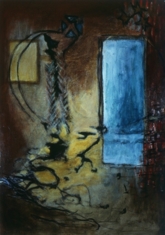 (T0155) Paysage, 1990, acrylique sur toile, 92 x 65 cm (3254 visites) (T0155) Paysage, 1990, acrylique sur toile, 92 x 65 cm