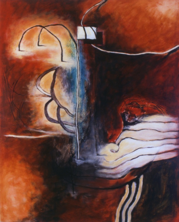 (T0153) Panneau, 1990, acrylique sur toile, 92 x 65 cm (6641 visites) (T0153) Panneau, 1990, acrylique sur toile, 92 x 65 cm