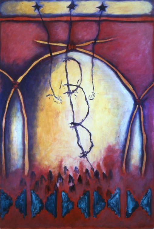 (T0152) No Man 3, 1990, acrylique sur toile, 92 x 65 cm (9409 visites) (T0152) No Man 3, 1990, acrylique sur toile, 92 x 65 cm