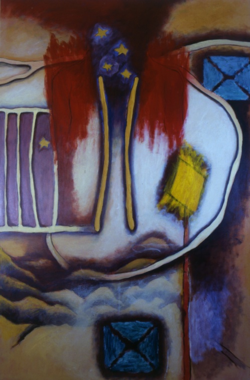 (T0151) No Man 2, 1990, acrylique sur toile, 92 x 65 cm (9089 visites) (T0151) No Man 2, 1990, acrylique sur toile, 92 x 65 cm