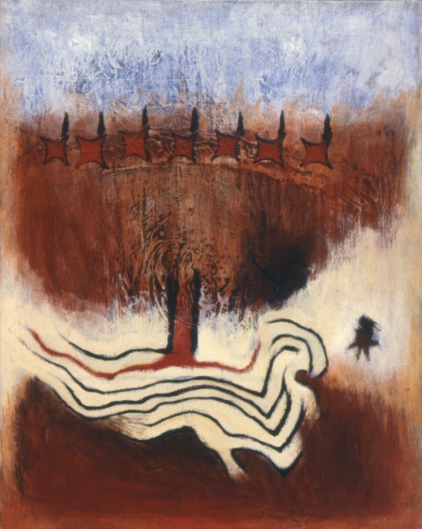 (T0145) Étoile, 1990, acrylique sur toile, 41 x 33 cm (8083 visites) (T0145) Étoile, 1990, acrylique sur toile, 41 x 33 cm