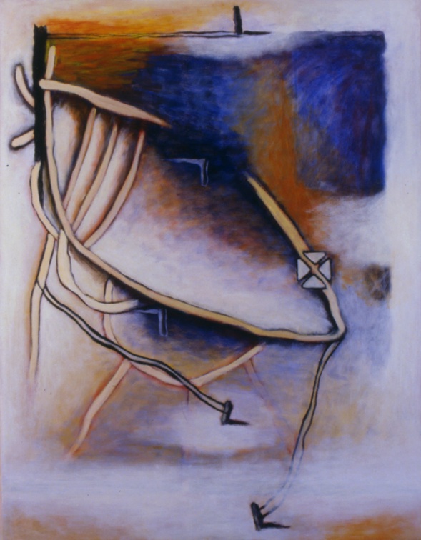 (T0144) Épaves, 1990, acrylique sur toile, 146 x 114 cm (9020 visites) (T0144) Épaves, 1990, acrylique sur toile, 146 x 114 cm