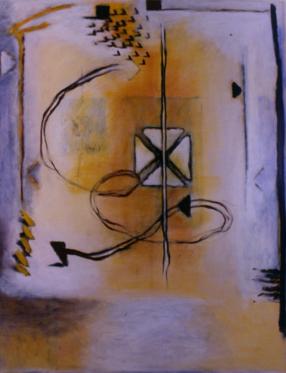 (T0143) Double boucles, 1990, acrylique sur toile, 146 x 114 cm (7707 visites) (T0143) Double boucles, 1990, acrylique sur toile, 146 x 114 cm